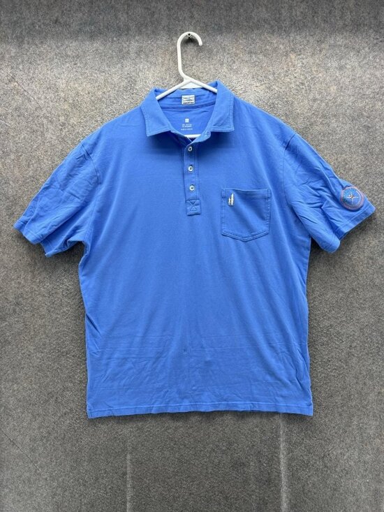 johnnie-O Other - Johnnie-O Polo Shirt Men Large Blue Hangin Out Stretch Casual Pocket Logo